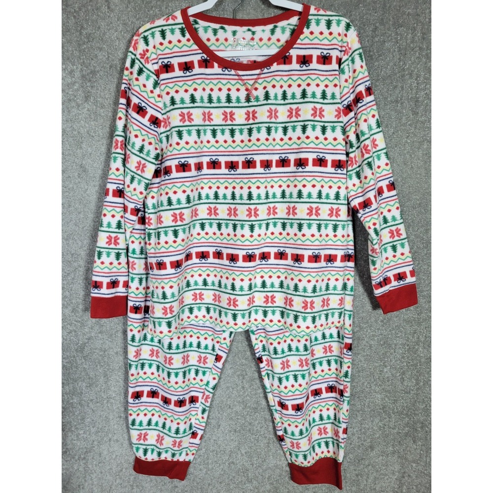 Jammies for Your Families Jogger Pajama Set Womens Size‎ XLP Fair Isle Christmas